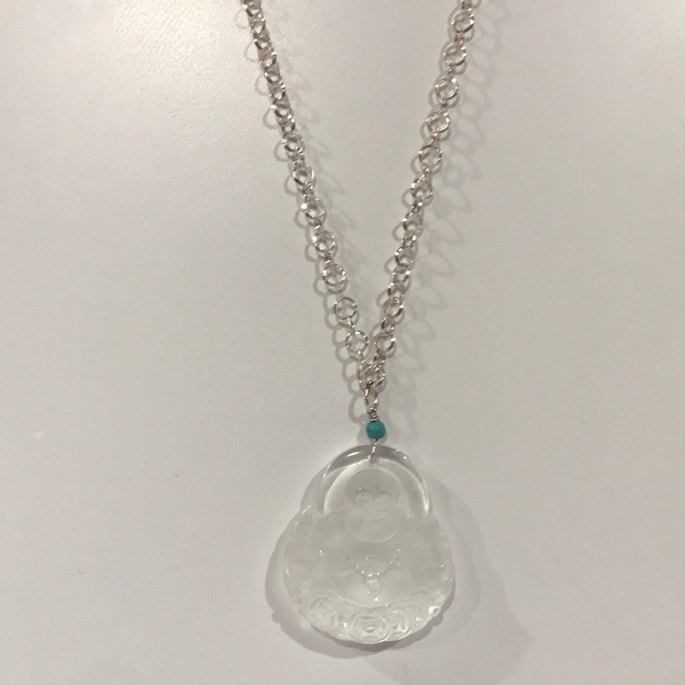 18 inch Sterling silver chain with Buddha